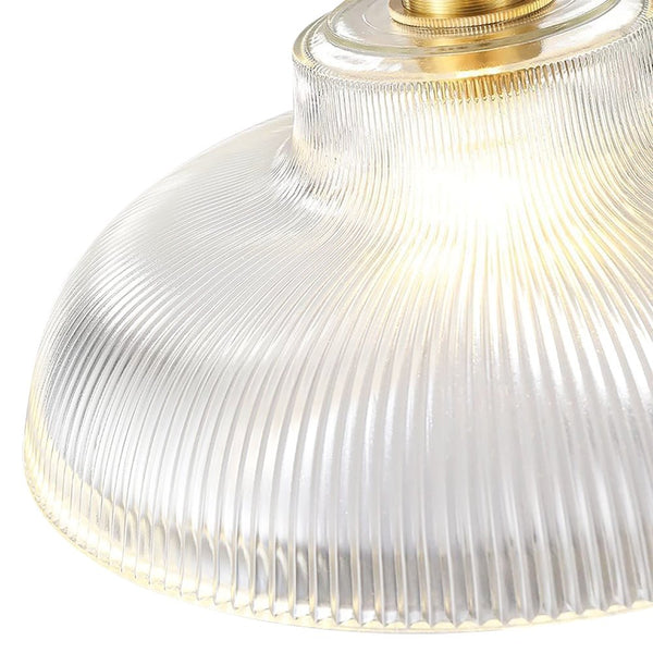 Vintage 1-Light Striped Glass Dome-Shaped Pendant Light - Yiilighting