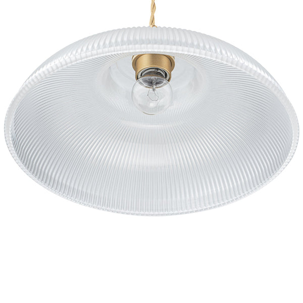 Vintage 1-Light Striped Glass Dome-Shaped Pendant Light - Yiilighting