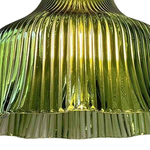 Vintage 1-Light Striped Glass Flower Gooseneck Wall Sconce - Yiilighting