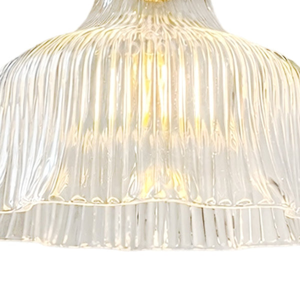 Vintage 1-Light Striped Glass Flower Gooseneck Wall Sconce - Yiilighting