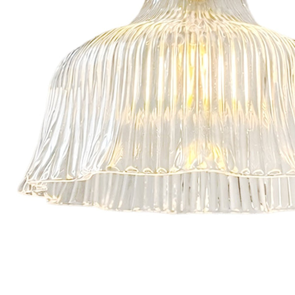 Vintage 1-Light Striped Glass Flower Gooseneck Wall Sconce - Yiilighting
