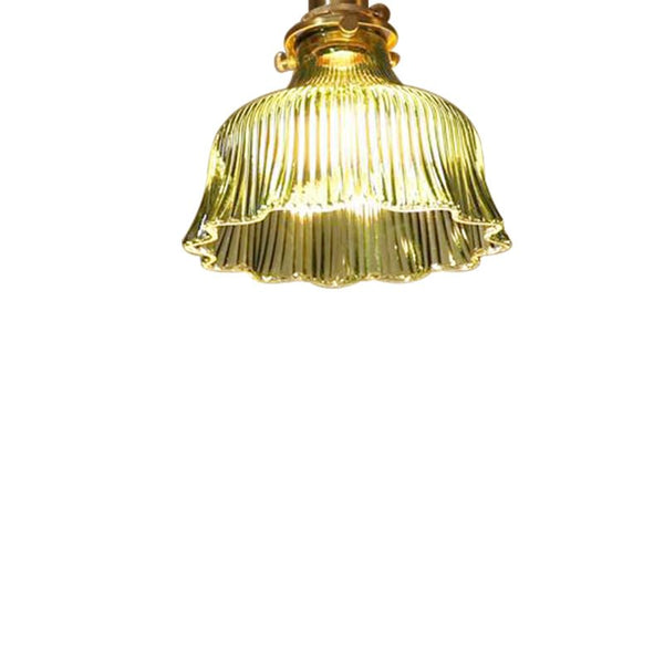 Vintage 1 - Light Striped Glass Flower - Shaped Pendant Light - Yiilighting