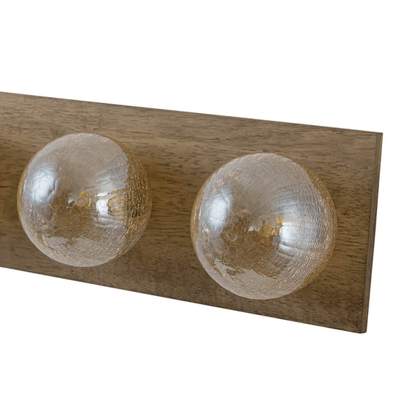 Vintage 4 - Light Oak Wood Glass Globe Vanity Wall Sconce - Yiilighting