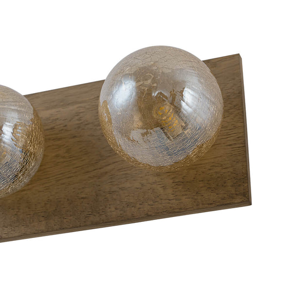 Vintage 4 - Light Oak Wood Glass Globe Vanity Wall Sconce - Yiilighting