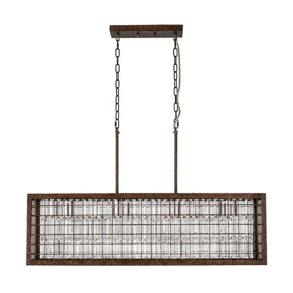 Vintage Farmhouse 4 - Light Rectangle Island Crystal Chandelier - Yiilighting