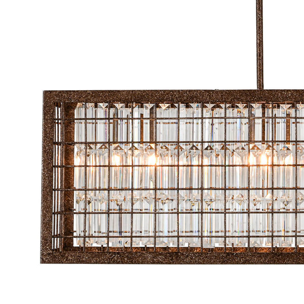 Vintage Farmhouse 4 - Light Rectangle Island Crystal Chandelier - Yiilighting