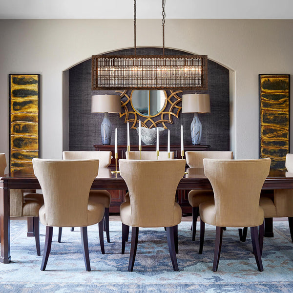 Vintage Farmhouse 4 - Light Rectangle Island Crystal Chandelier - Yiilighting