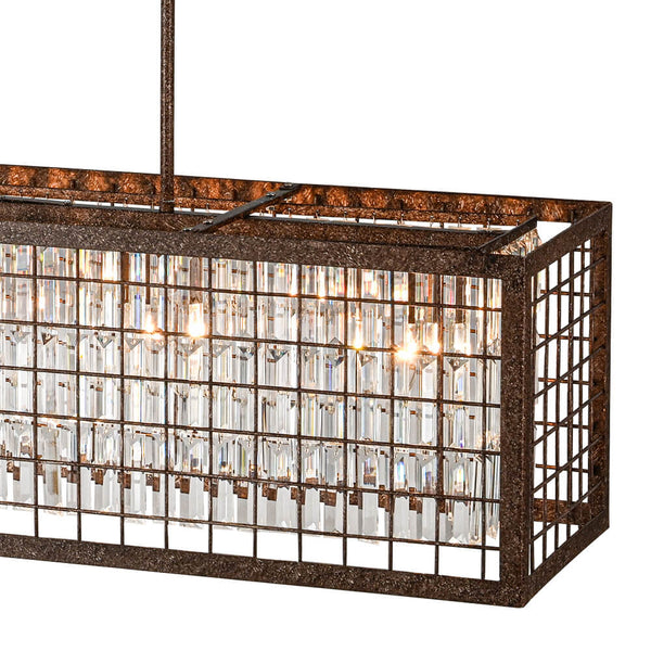 Vintage Farmhouse 4 - Light Rectangle Island Crystal Chandelier - Yiilighting