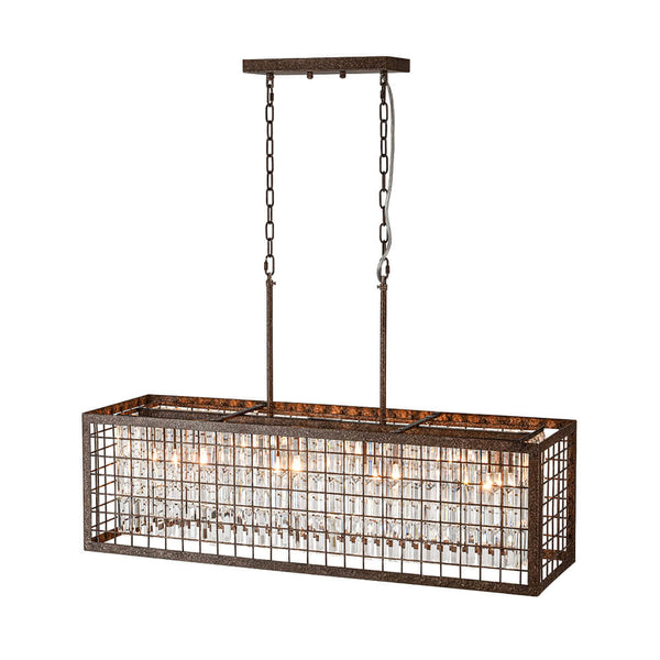 Vintage Farmhouse 4 - Light Rectangle Island Crystal Chandelier - Yiilighting