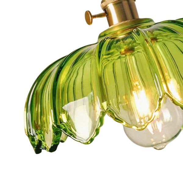 Vintage Romantic 1 - Light Retro Lotus Petal Glass Pendant Light - Yiilighting