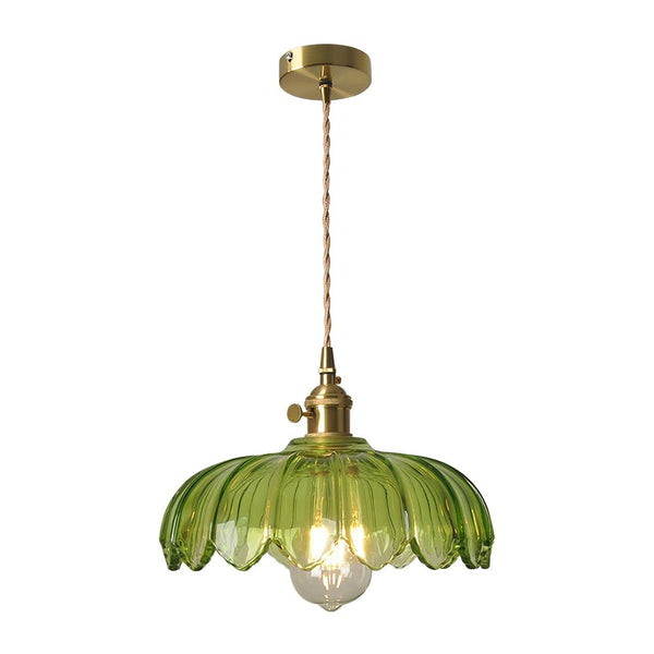 Vintage Romantic 1 - Light Retro Lotus Petal Glass Pendant Light - Yiilighting