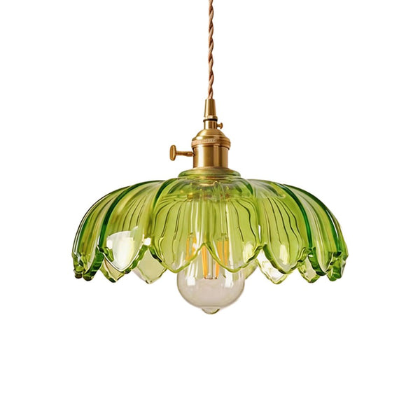Vintage Romantic 1 - Light Retro Lotus Petal Glass Pendant Light - Yiilighting
