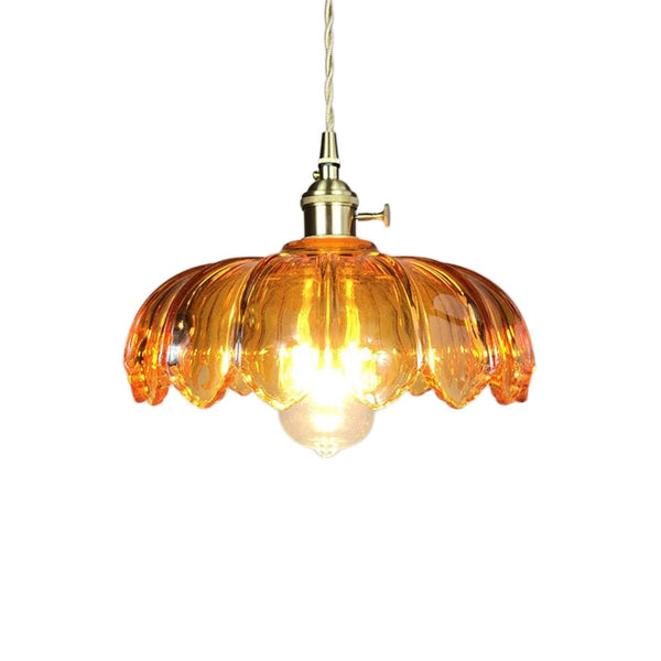 Vintage Romantic 1 - Light Retro Lotus Petal Glass Pendant Light - Yiilighting