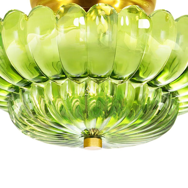 Vintage Romantic Retro Petal Glass Flush Mount Ceiling Light - Yiilighting