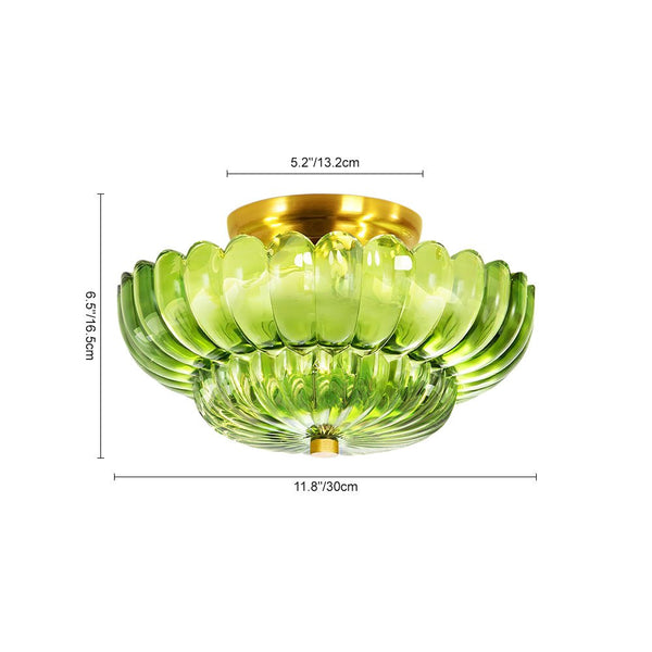 Vintage Romantic Retro Petal Glass Flush Mount Ceiling Light - Yiilighting