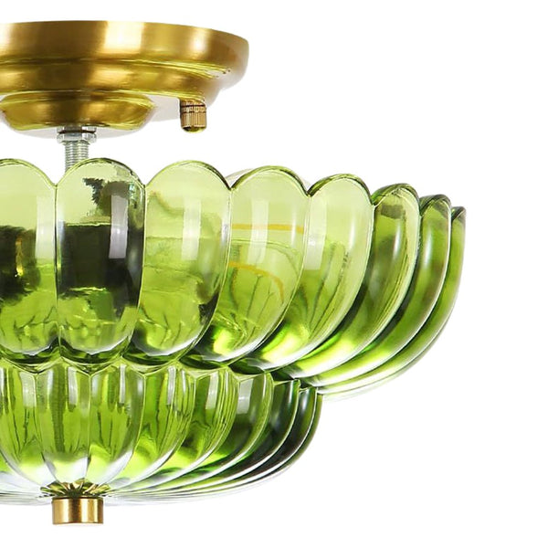 Vintage Romantic Retro Petal Glass Flush Mount Ceiling Light - Yiilighting