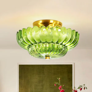 Vintage Romantic Retro Petal Glass Flush Mount Ceiling Light - Yiilighting