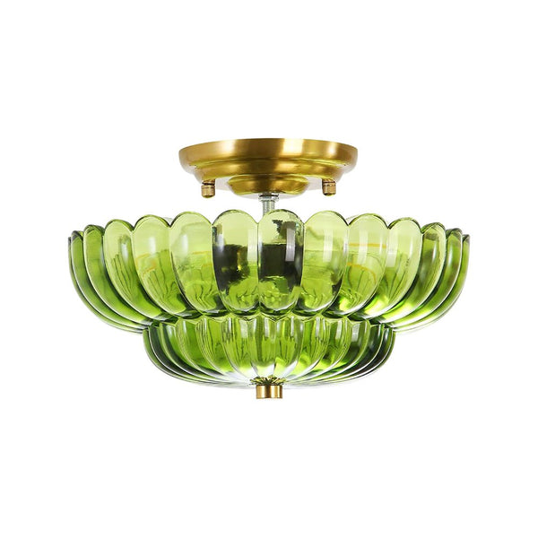 Vintage Romantic Retro Petal Glass Flush Mount Ceiling Light - Yiilighting