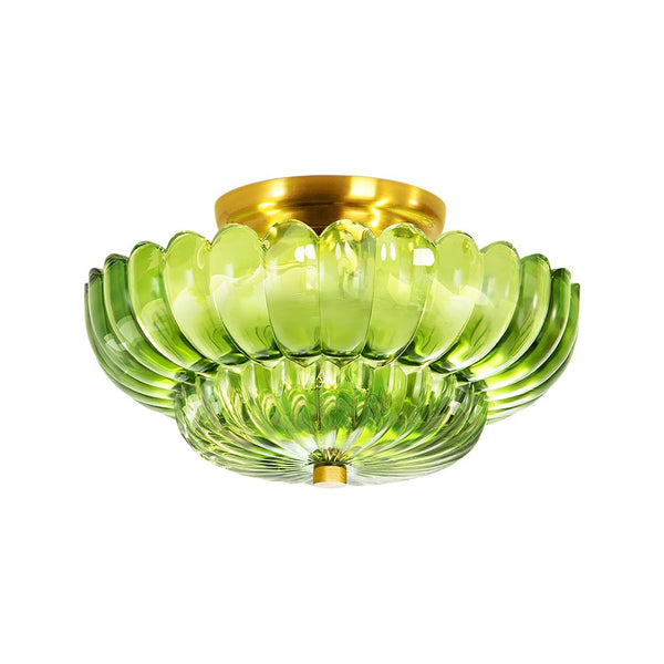 Vintage Romantic Retro Petal Glass Flush Mount Ceiling Light - Yiilighting