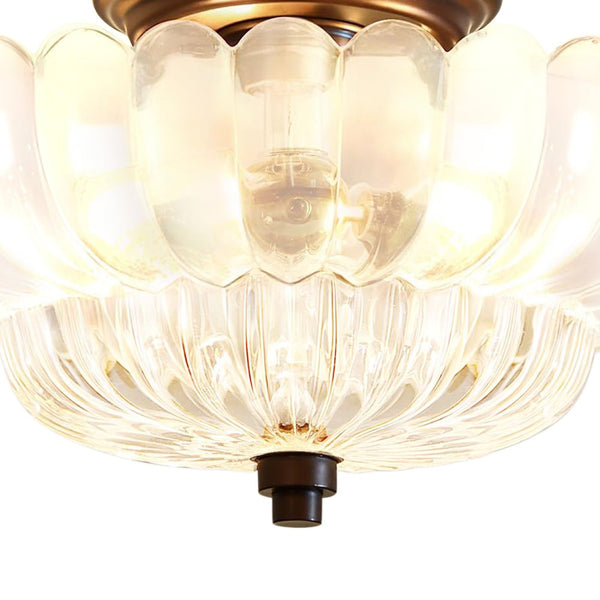 Vintage Romantic Retro Petal Glass Flush Mount Ceiling Light - Yiilighting