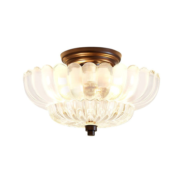 Vintage Romantic Retro Petal Glass Flush Mount Ceiling Light - Yiilighting