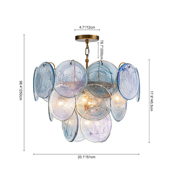 Whimsical Modern Art 5 - Light Blue Cloud Glass Chandelier - Yiilighting