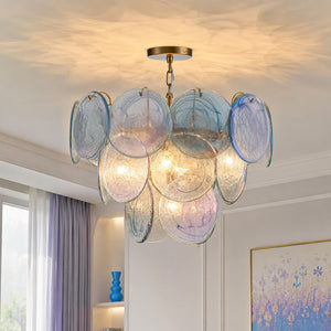 Whimsical Modern Art 5 - Light Blue Cloud Glass Chandelier - Yiilighting