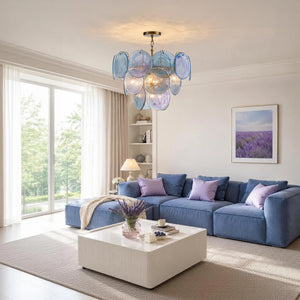 Whimsical Modern Art 5 - Light Blue Cloud Glass Chandelier - Yiilighting